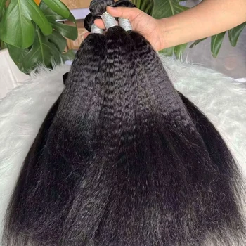 Kinky Straight Human Hair Bundles 30 inch Brazilian Hair Weave Bundles Sew In Remy Hair Extensions 3 4 Bundles Virgin Hair Weft 1