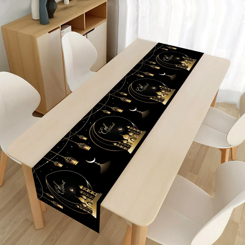 Ramadan Decoration Table Runner EID Mubarak Decor For Home Tablecloth Ramadan Kareem Islamic Muslim Party Eid Al Adha Gifts 2024