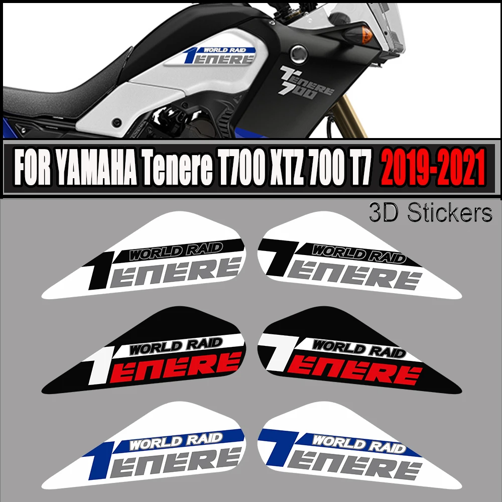 3D Tank Pad Adesivi Decalcomania Per Yamaha Tenere T700 Xtz 700 T7 Protector Trunk Bagagli Moto Fuel Set Kit 2019 2020 2021