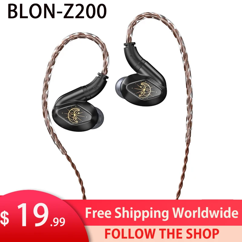 

BLON-Z200 10mm Carbon Diaphragm Dual-sound Cavity Structure HIFI In Ear Monitor Headphone Wired Earbuds Headset blon Z200 bl03