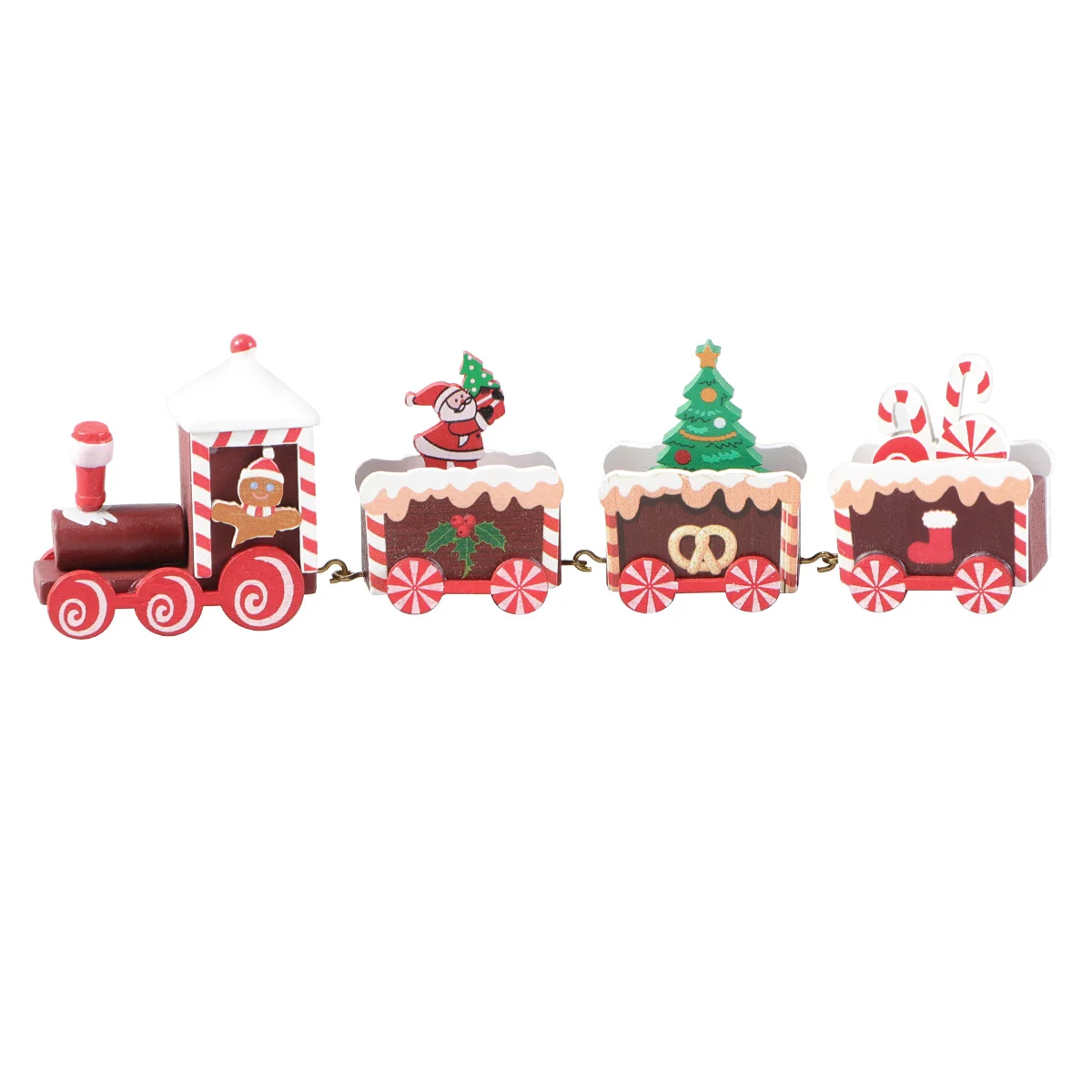 

Cartoon Christmas Train Adornments Creative Christmas Children Presents Wooden Shop Window Tabletop Decoration for Kids Friends