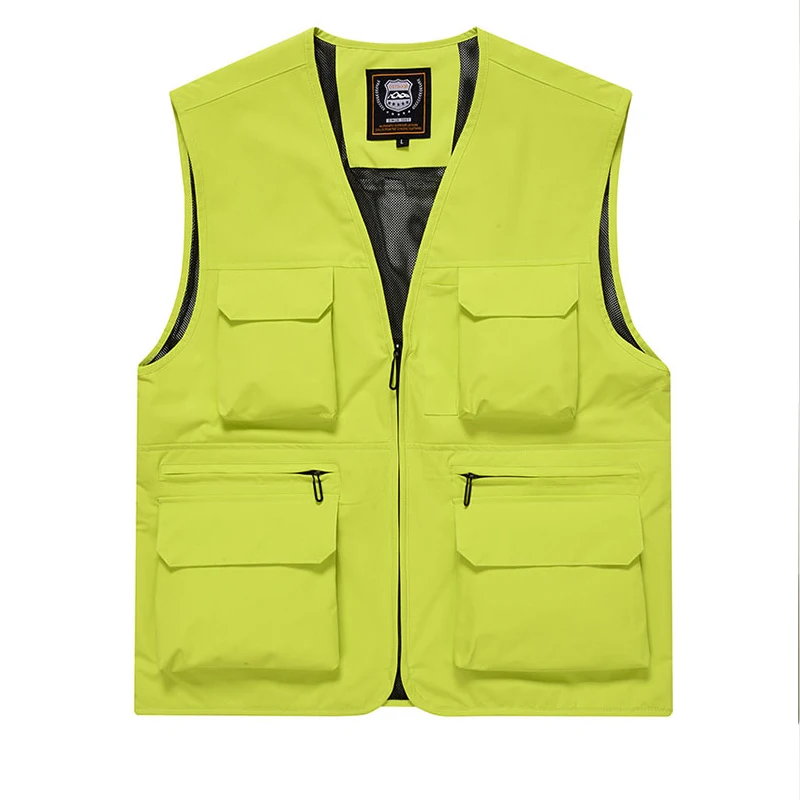 2024 New Large Size Quick-Drying Work Vest Mens Fishing Wear Camping Sleeveless Jacket Outdoor Male Waistcoats Many Multi Pocket