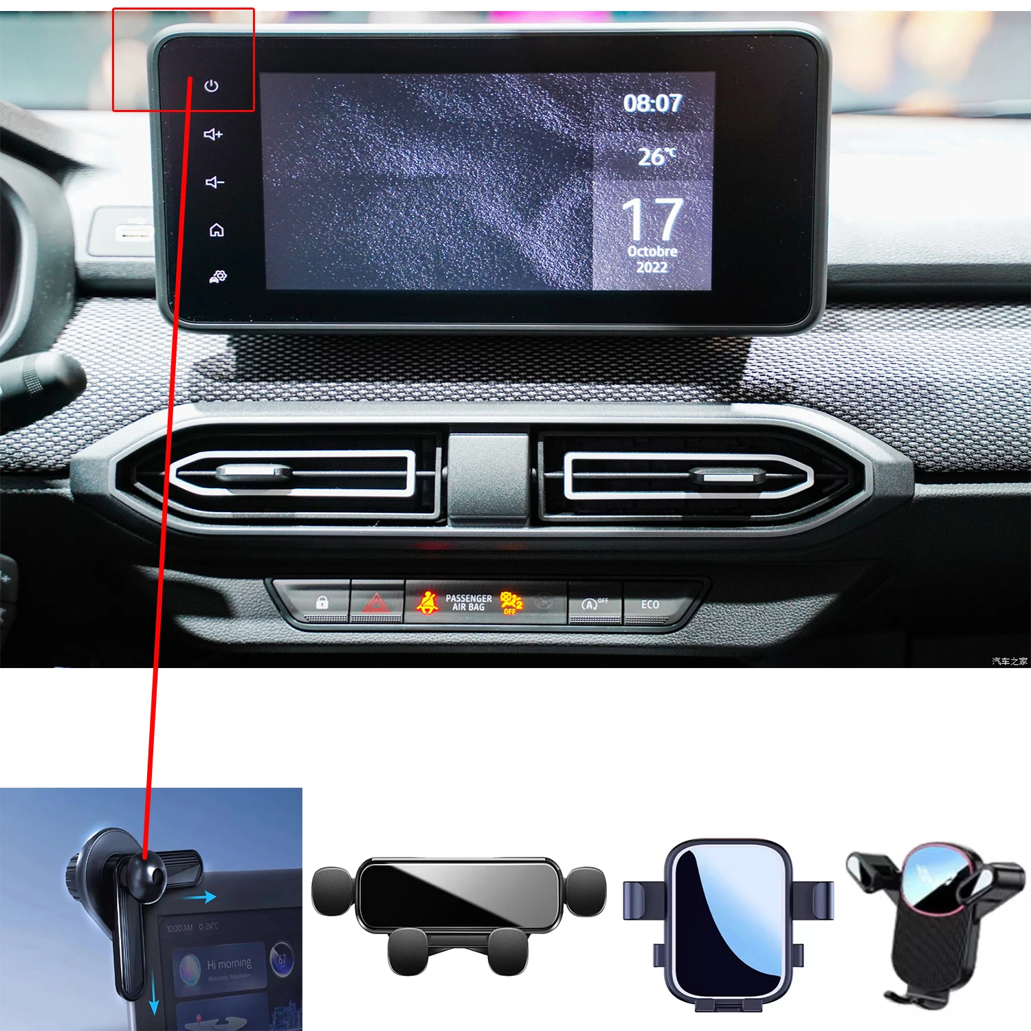 Per Dacia Sandero 3/Stepway /Dacia Jogger Logan 3 Supporto Per Telefono Da Auto Wireless Interni Staffa Gps Accessori Per Supporto Auto