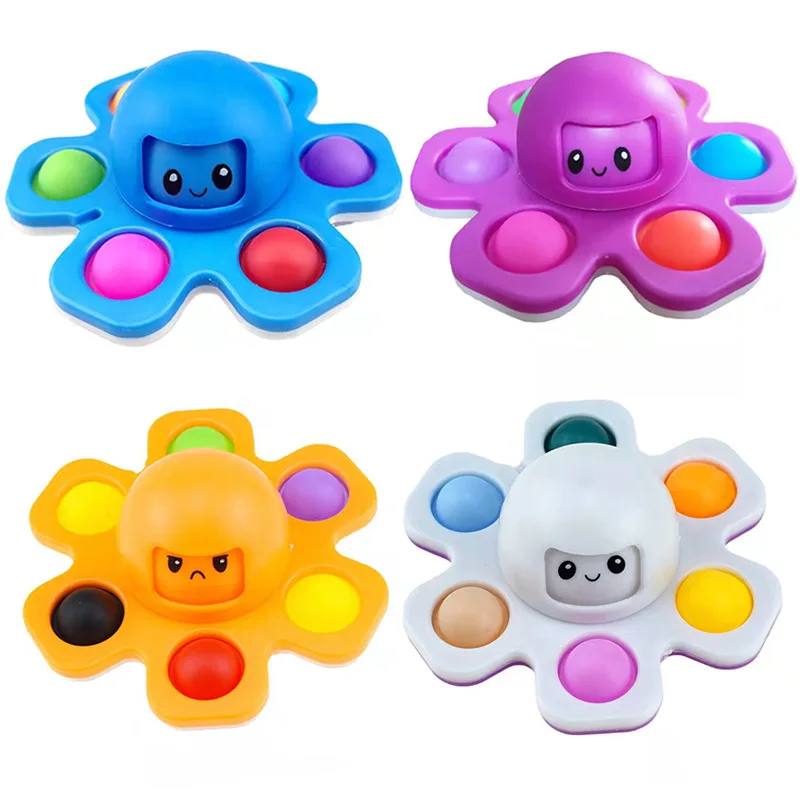 Octopus Finger toy Spinner Expressions Push Press Bubble Sensory Reliever Stress Adult Kids Autism Antistress Decompression Toy squeeze toy fidget toys anime push bubble sensory autism needs squishy stress reliever adult kid funny