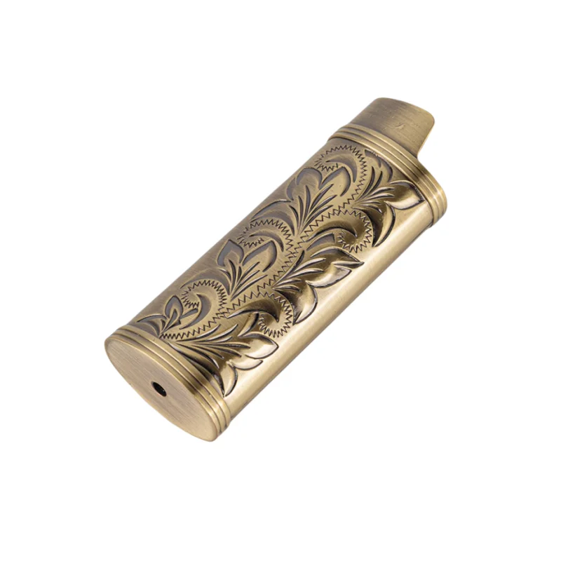 1pcs Vintage Fortune Flower Metal Lighter Case Compatible with BIC J3 Full Size Lighters