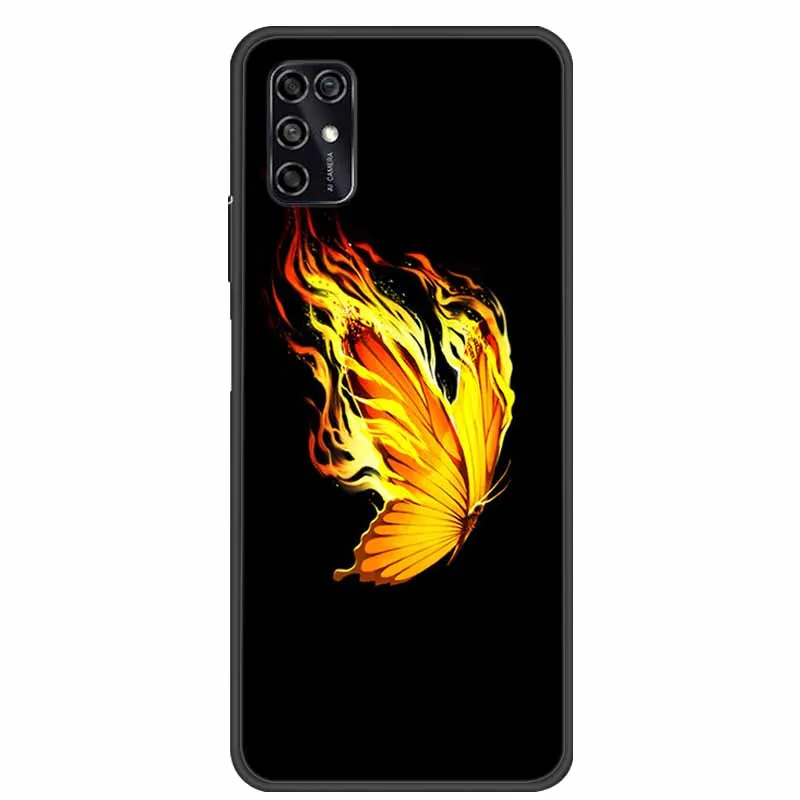 Black Silicon TPU Soft Phone Cover with Cartoon Design