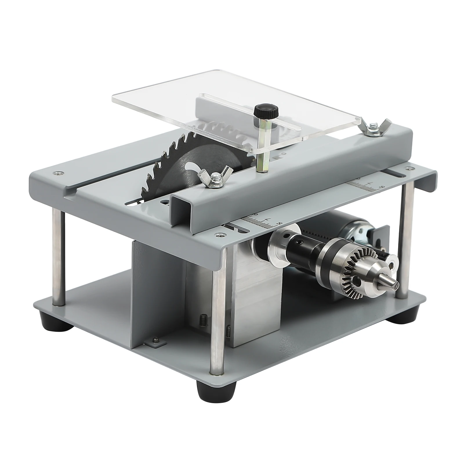Elektrische Mini-Tischkreissäge, 4,33 Zoll, Kreuzschnitt-Gleitsäge mit 7-Gang-Einstellung, 0–90 ° Winkelschnitt, 96 W Motor aus reinem Kupfer für Holz – Detail 20