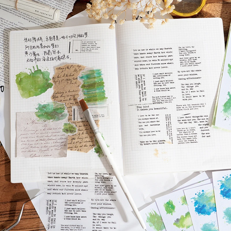 Watercolor Trace Sticker Pack - Creative DIY Journal and Scrapbooking Decor (10pcs)