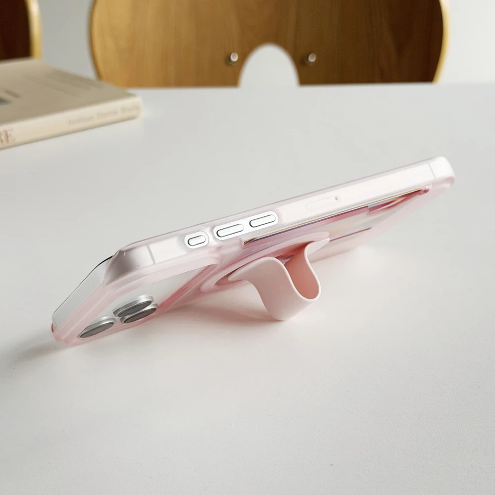 غطاء هاتف مغناطيسي شفاف بتأثير الضباب الجليدي مع ح...