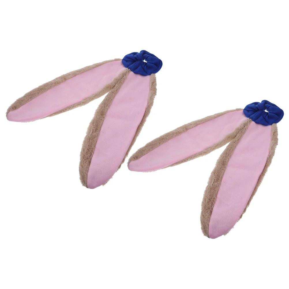 

2pcs Plush Hair Scrunchies Bunny Ear Hair Ties Hair Ropes Cute Ponytail Holders Elastic Hair Bands