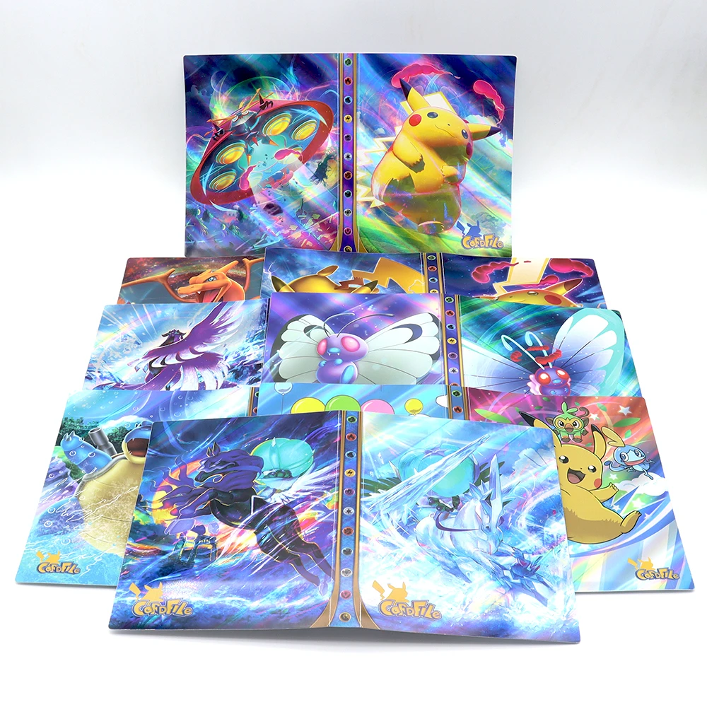 Pokemon Album 3D Holographic 240pcs Pikachu Charizard Shining Map Collections Notebook Binder Folder Holder Book Cards Protector