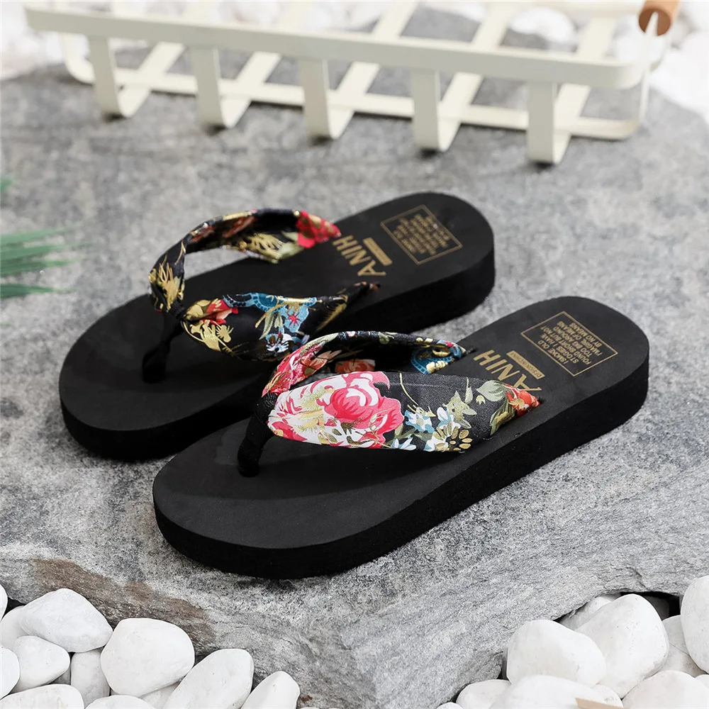 Fashion Lady Slippers Shoes Retro Women Satin Strap Flip Flops Casual Slippers Flat Sandals Beach Open Toe Flat Slippers Slides - Image 4