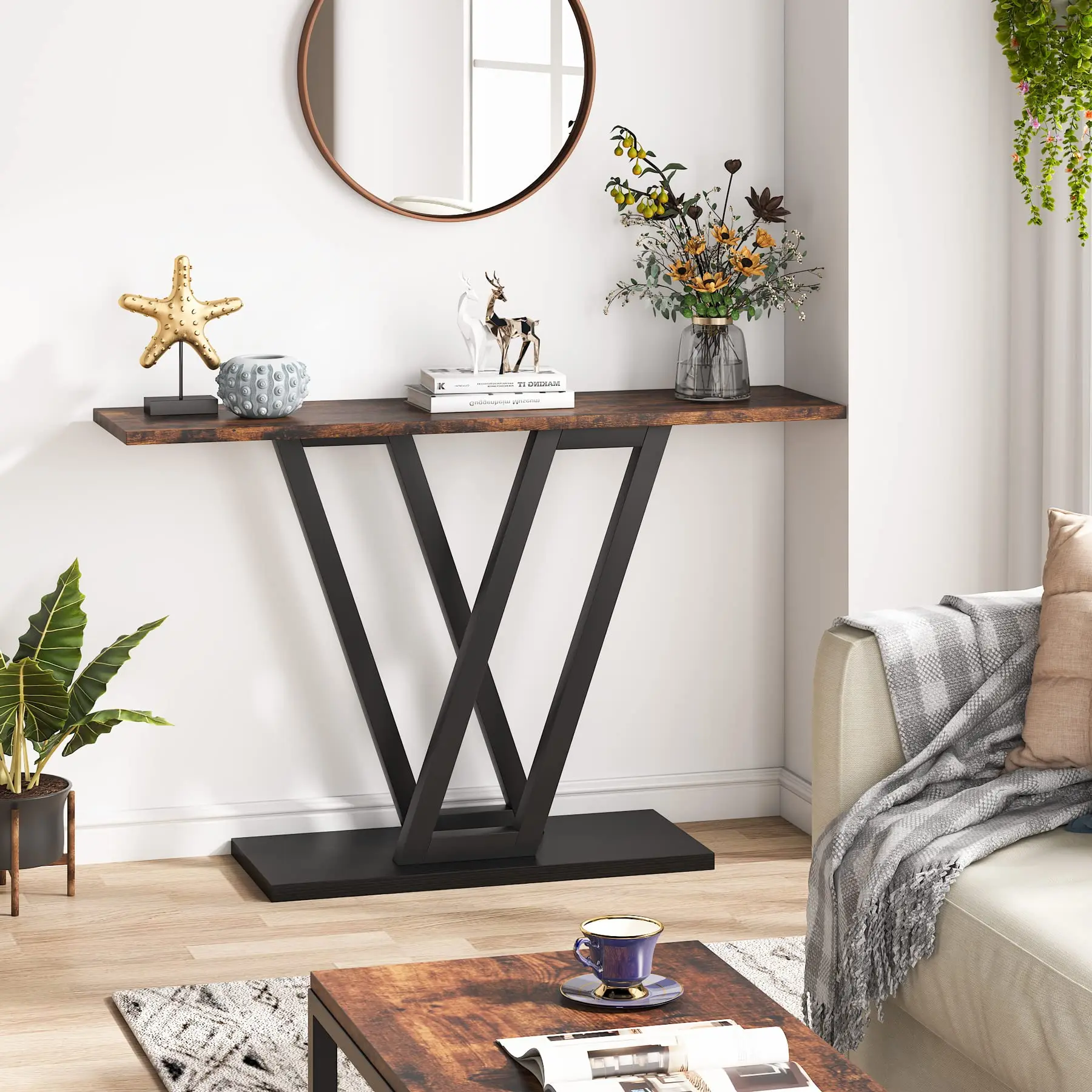 Tribesigns Console Tables Industrial Entryway Hallway Table