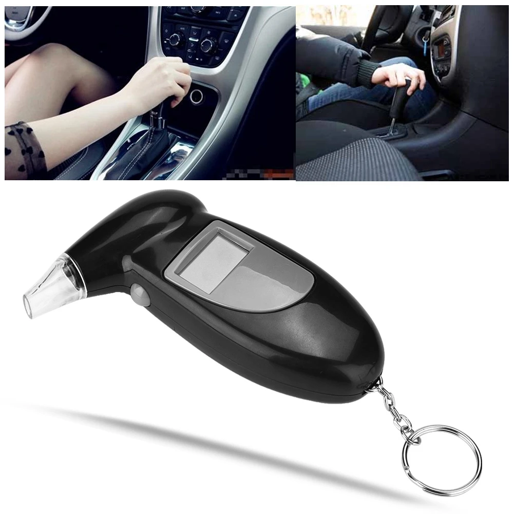 Breath Tester Alcohol Analyzer LCD Screen Professional Alcohol Breath Tester Analyzer Lie Detector Breathalyser No Backlight
