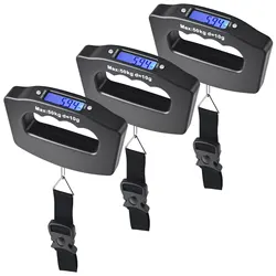 Compact LCD Digital Luggage Scale - Portable and Accurate Baggage Weight Tool (Black 3Pcs)