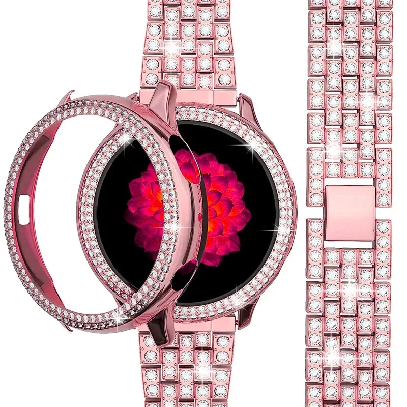 Elegant Diamond Frame Metal Strap Case Protector