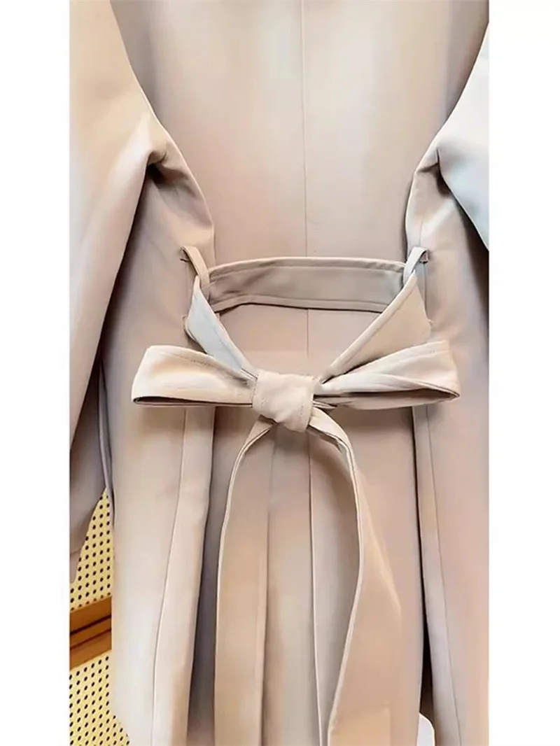 Women's British Style Jacket Spring and Autumn 2024 New Korean Version Loose Casual Ruffled Edge High-end trench coat for women
