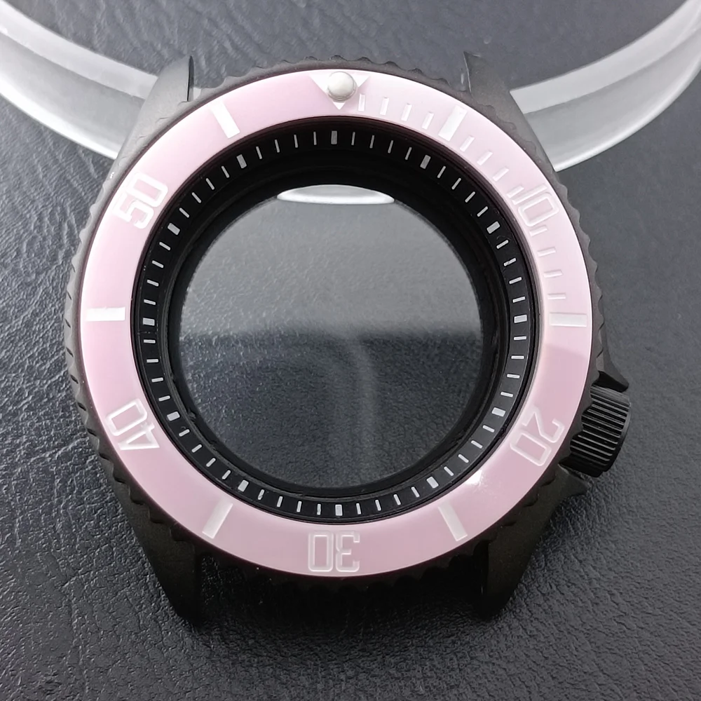 High-Quality 42mm Men's Steel Black Watch Case with Sapphire Glass and 22mm Band