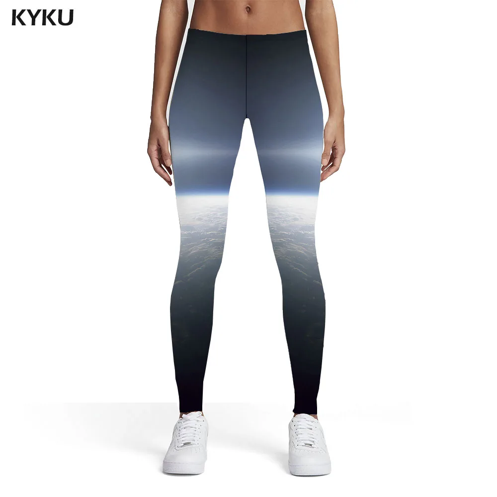

KYKU Galaxy Leggings Women Universe Spandex Cloud 3d Print Harajuku Elastic Womens Leggings Pants Fitness Fashion Summer Pencil