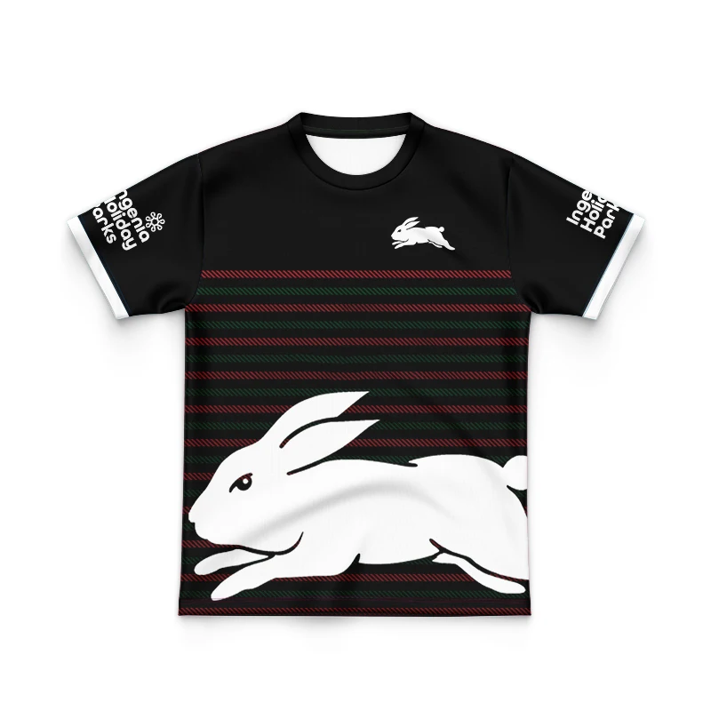 Camiseta de rugby clásica de local y visitante de South Sydney Rabbitohs 2024 para niños de la ronda Anzac (nombre y número personalizados)