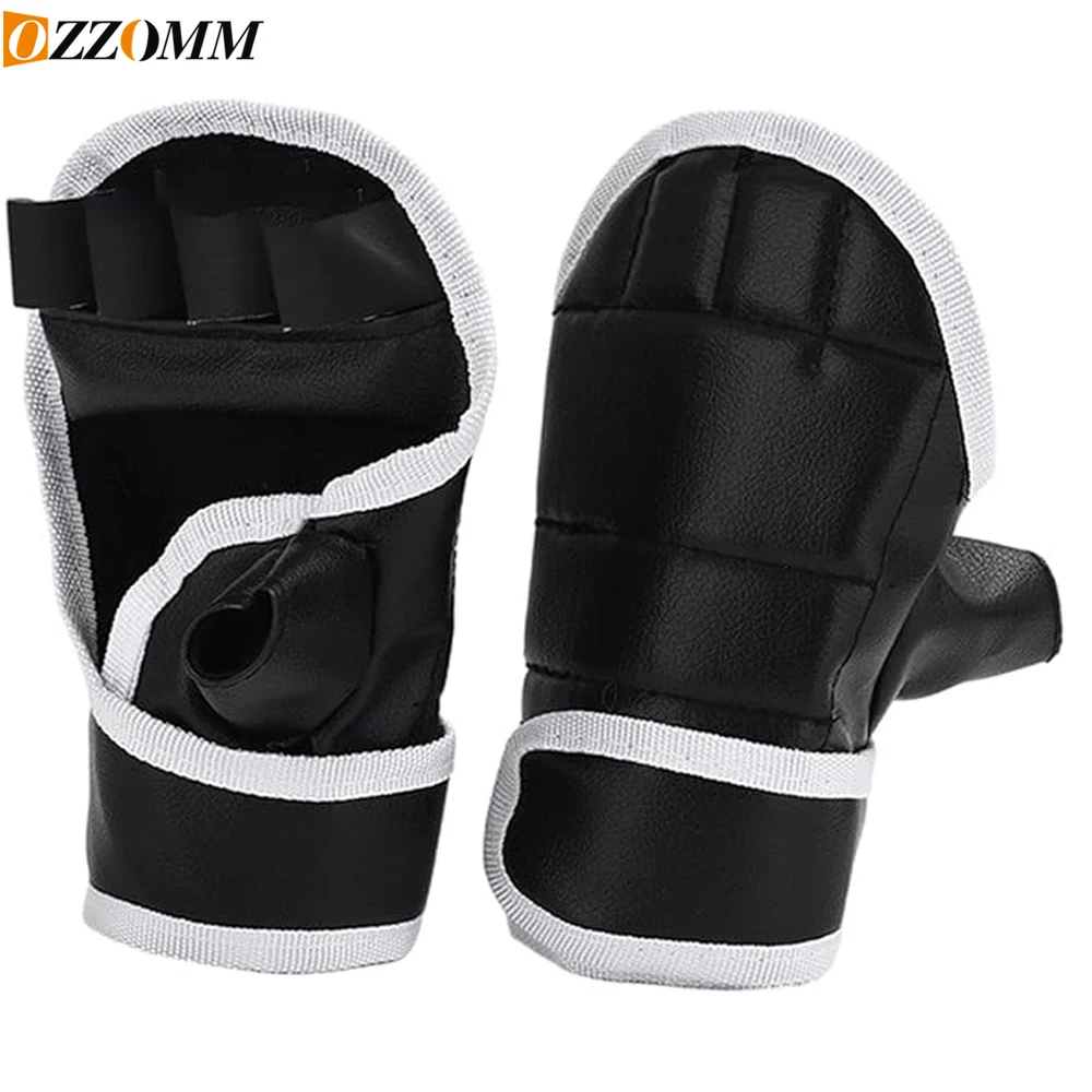 OZZOMM 1쌍 통기성 MMA 스파링 글러브, 오픈 팜 & 손목 스트랩 (UF..