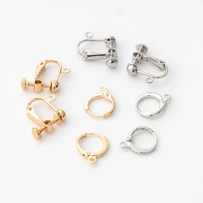 

10PCS Copper Screw Ear Clip Without Piercing Earring Findings For DIY Jewelry Making Accessory
