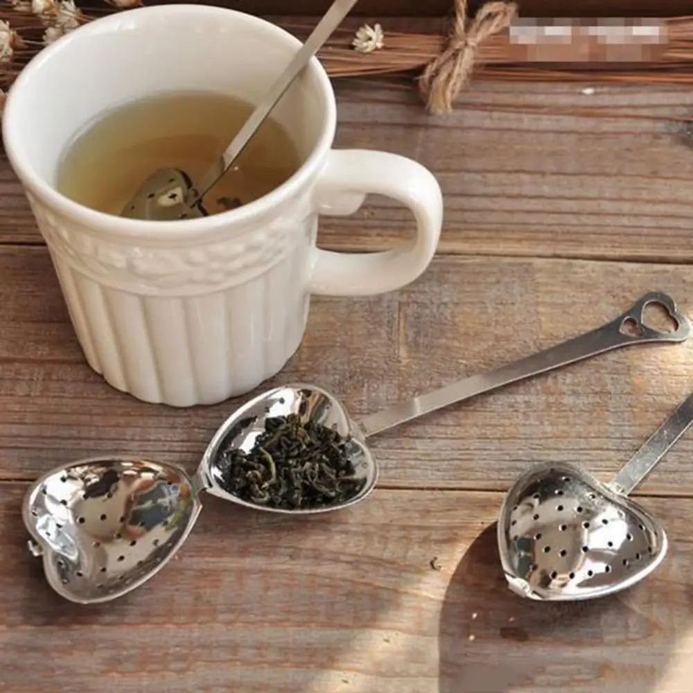 Tea Infuser Tea Strainer Tea Filter Creative Spoon Tea Strainer Heart Shape Stainless Steel Tea Infuser Spoon Strainer Steeper Teapot Filter