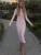 Knit Sweater Ruffled Long Dress Women Backless Fashion Ribbed Long Sleeve Elegant Party Dress Female Knitwear Autumn Dress