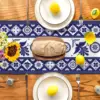 Talavera Floral Bird Mexican Linen Table Runners Mexican Dia De Los Muertos Fiesta Decor Dresser Scarf Party Dining Table Decor 5