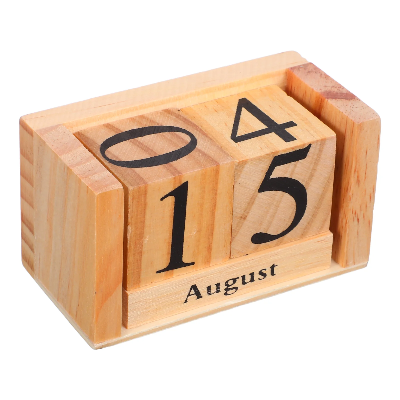 Wooden Calendar For Desk Block Perpetual Calendar - Manual Date Display Rustic Office Decor For Daily Use And Home Decoration