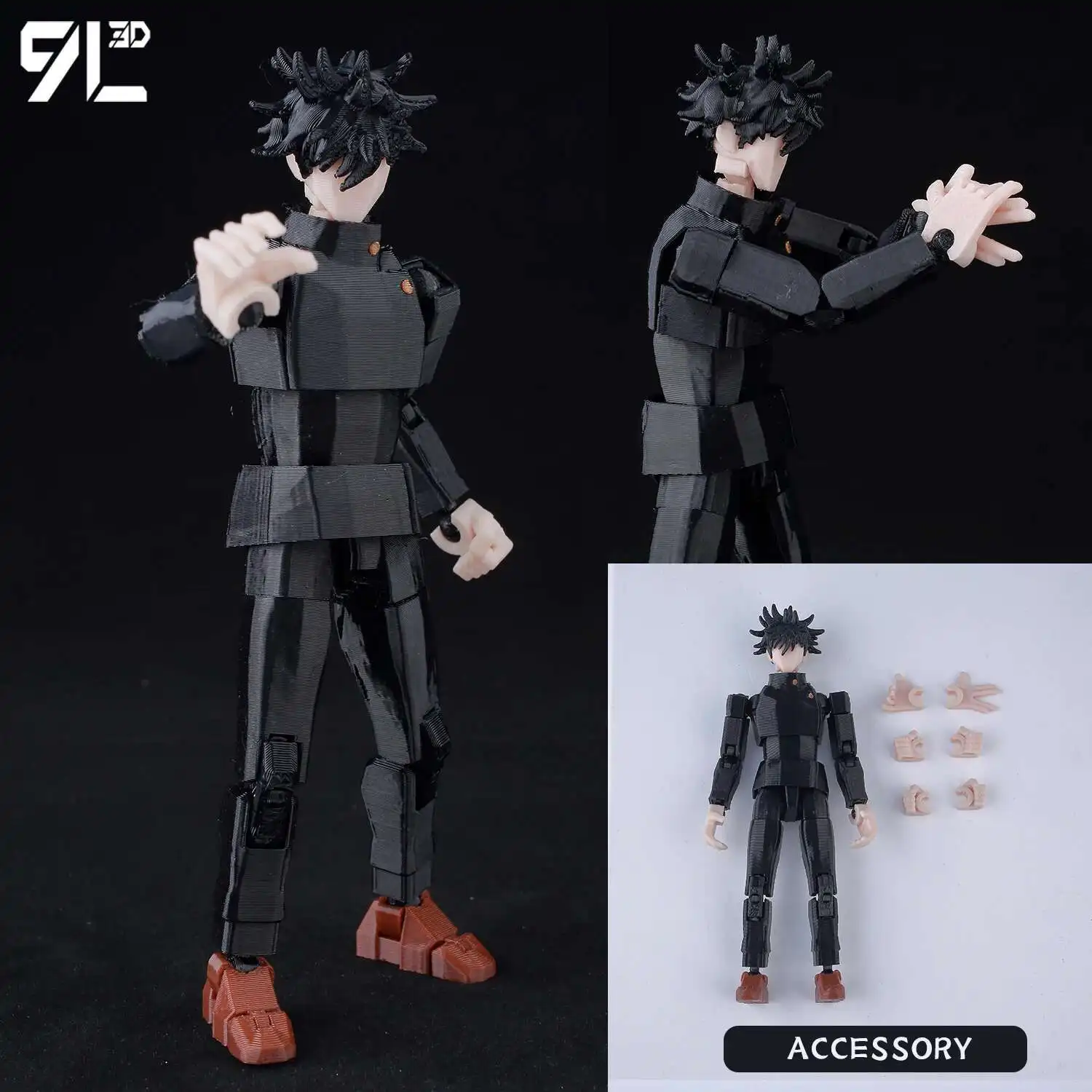 Articulated Anime Figure with Cursed Robe - Inspired by Jujutsu Kaisen