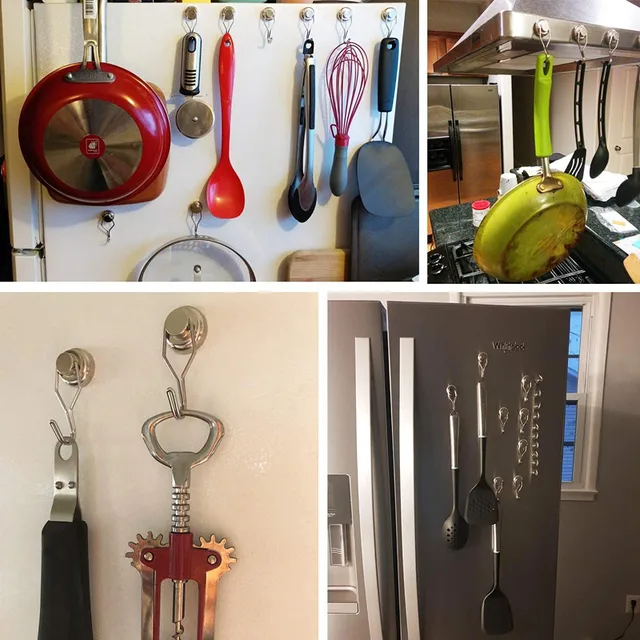 10Db/Beállított Állandó Ritkaföldfém Erős Mágneses Horgok 360 °+180 ° Forgó G20 G25 Háztartási Tárolóhorog Galleorsta Ellen - Image 6