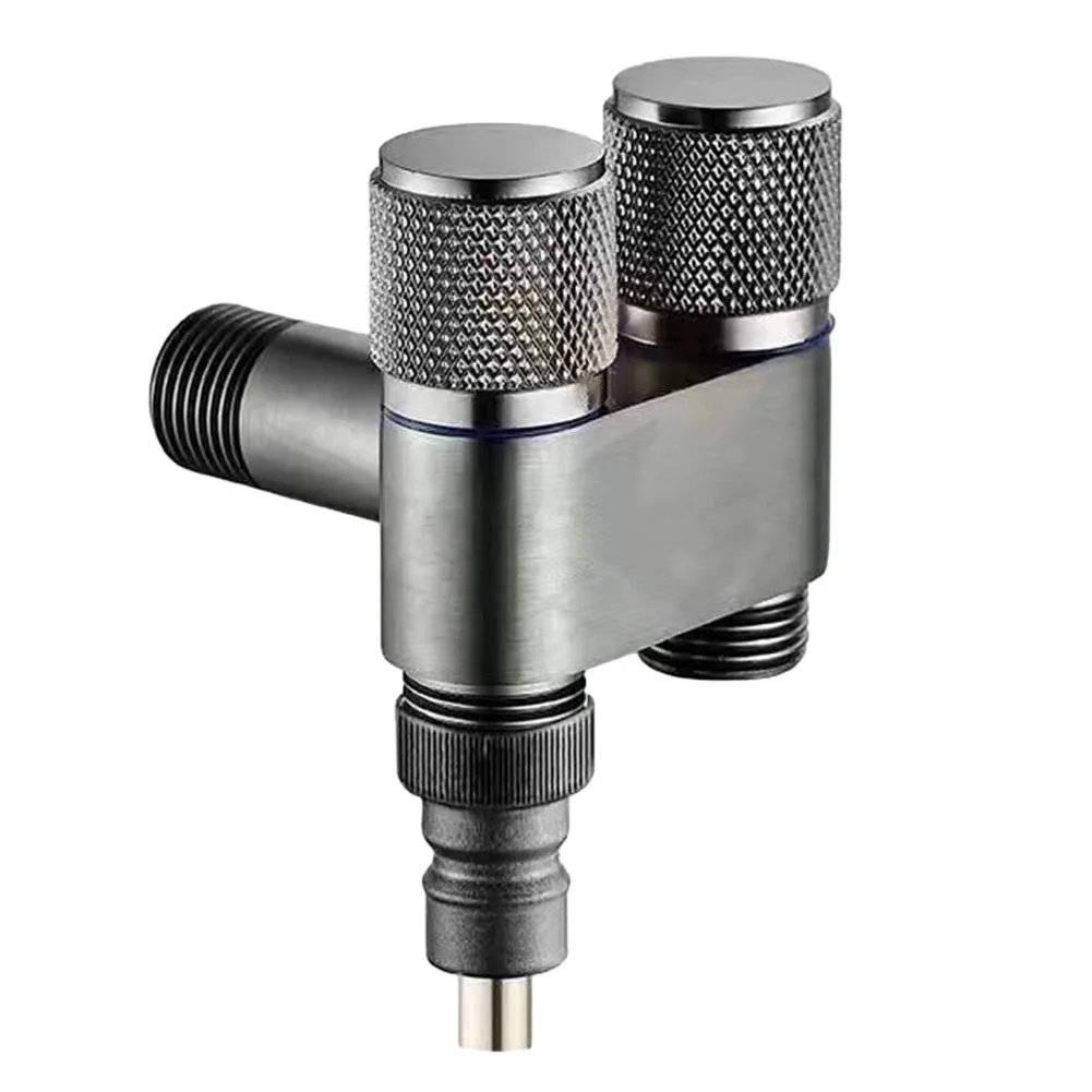 Triangle Valve Faucet Valve G1/2 1 In Two Out Double Control Washing Machine Faucet Bathroom Toilet Bidet Sprayer Faucet Accessory