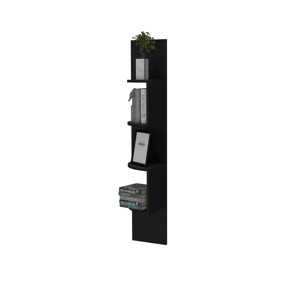 Rosebud Corner Floating Shelf  Modern Full-Wall 4-Shelf Unit 4