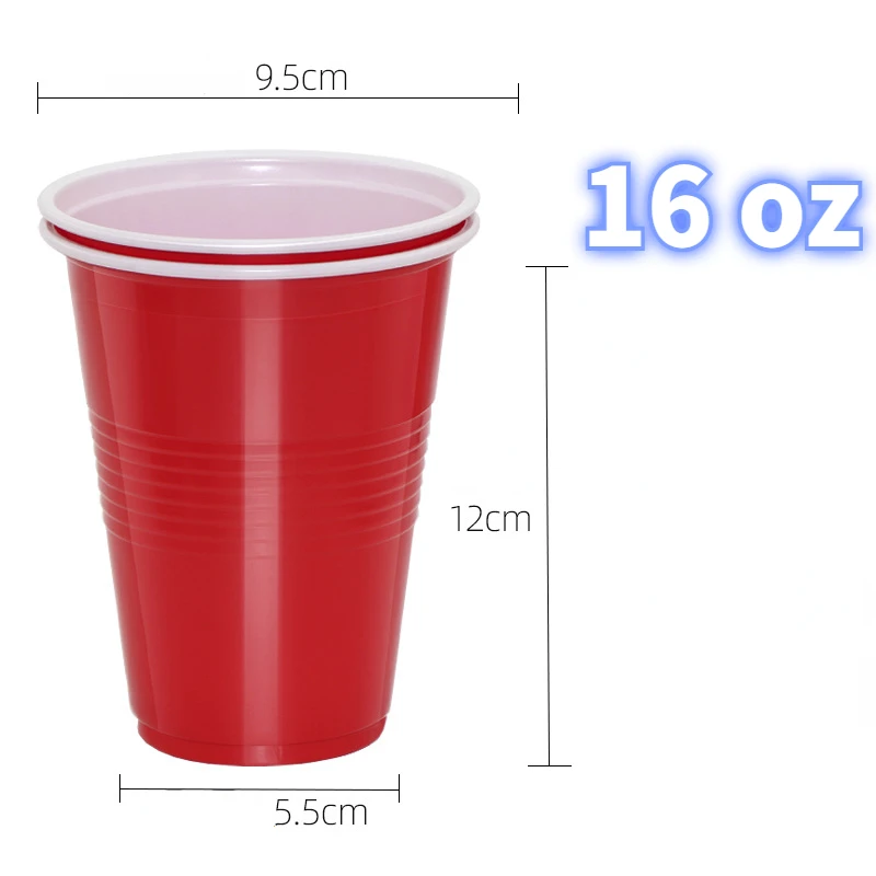 Plastic Cups 16-Ounce 50 Pack For Drinks BBQ Picnics