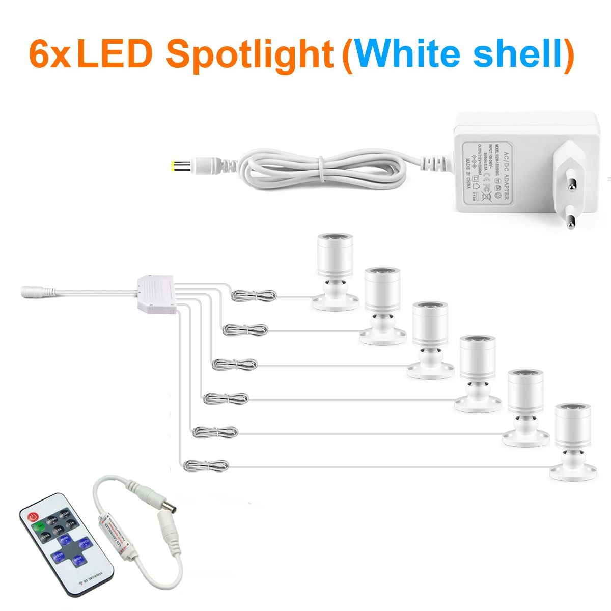 Enhanced LED Spot Light with RF Remote Control - Dimmable Mini Aluminum Ceiling Lamps for Kitchens and Retail Spaces