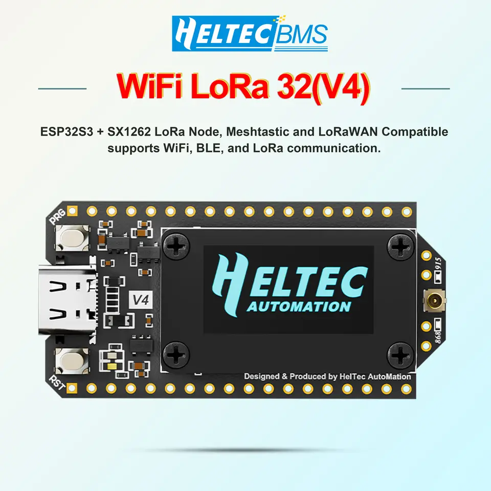 Heltec WiFi LoRa 32 V4.3 863-928MHz ESP32S3+SX1262 BLE LoRa Node, Meshtastic and LoRaWAN 0.96 inch OLED Solar Powered Dev-Board image 1