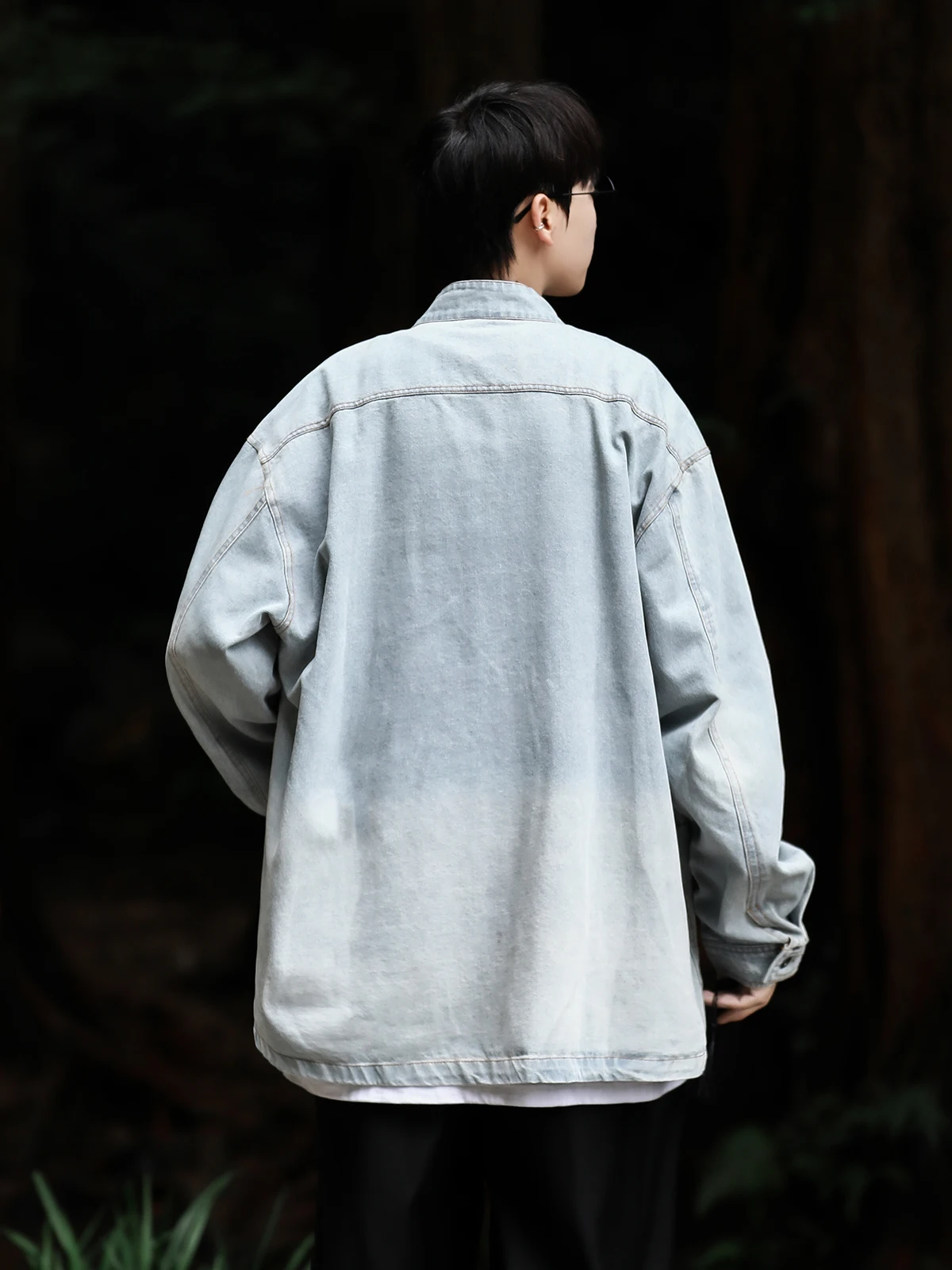 New Chinese Sle Retro Buttoned Denim irt Jaet Men's Loose Casual Trendy Tang Costume Jaet Autumn Season Youth Faion