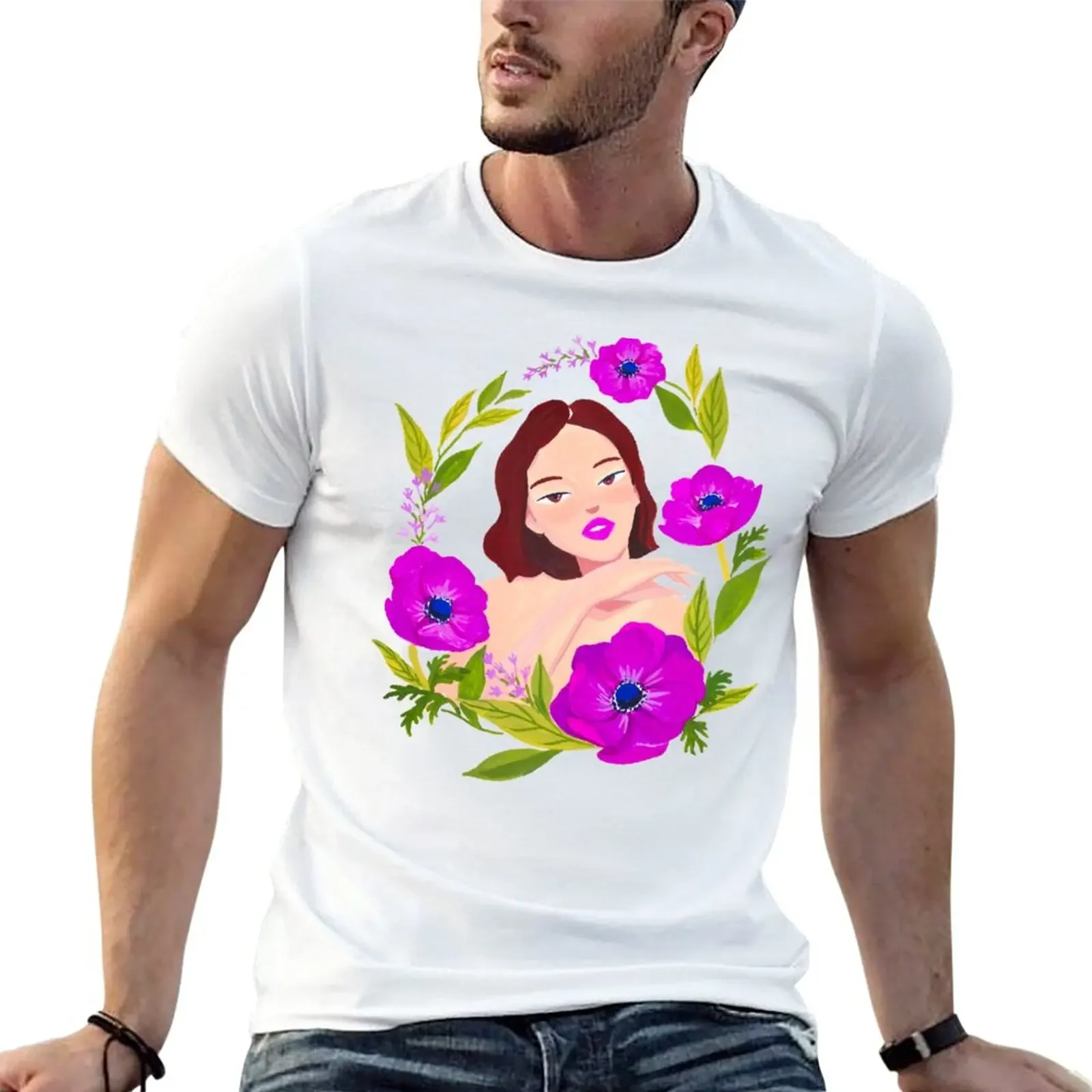 

Girl and Anemone T-Shirt cute clothes summer clothes summer tops mens tall t shirts