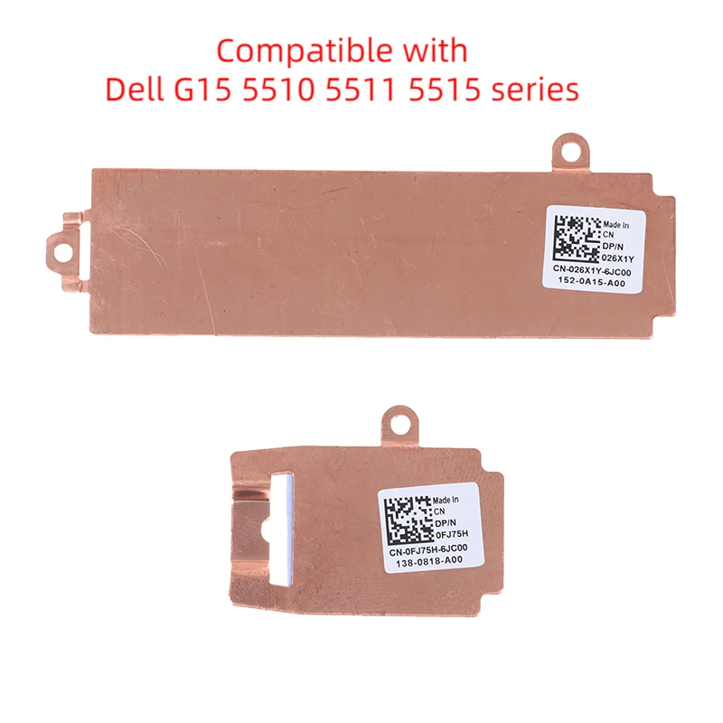 

X8MY9 FJ75H 26X1Y 026X1Y For Dell G15 5510 5511 5515 Gaming Laptop M.2 NVME 2230 2280 SSD Bracket Storage Card Heatsink Copper