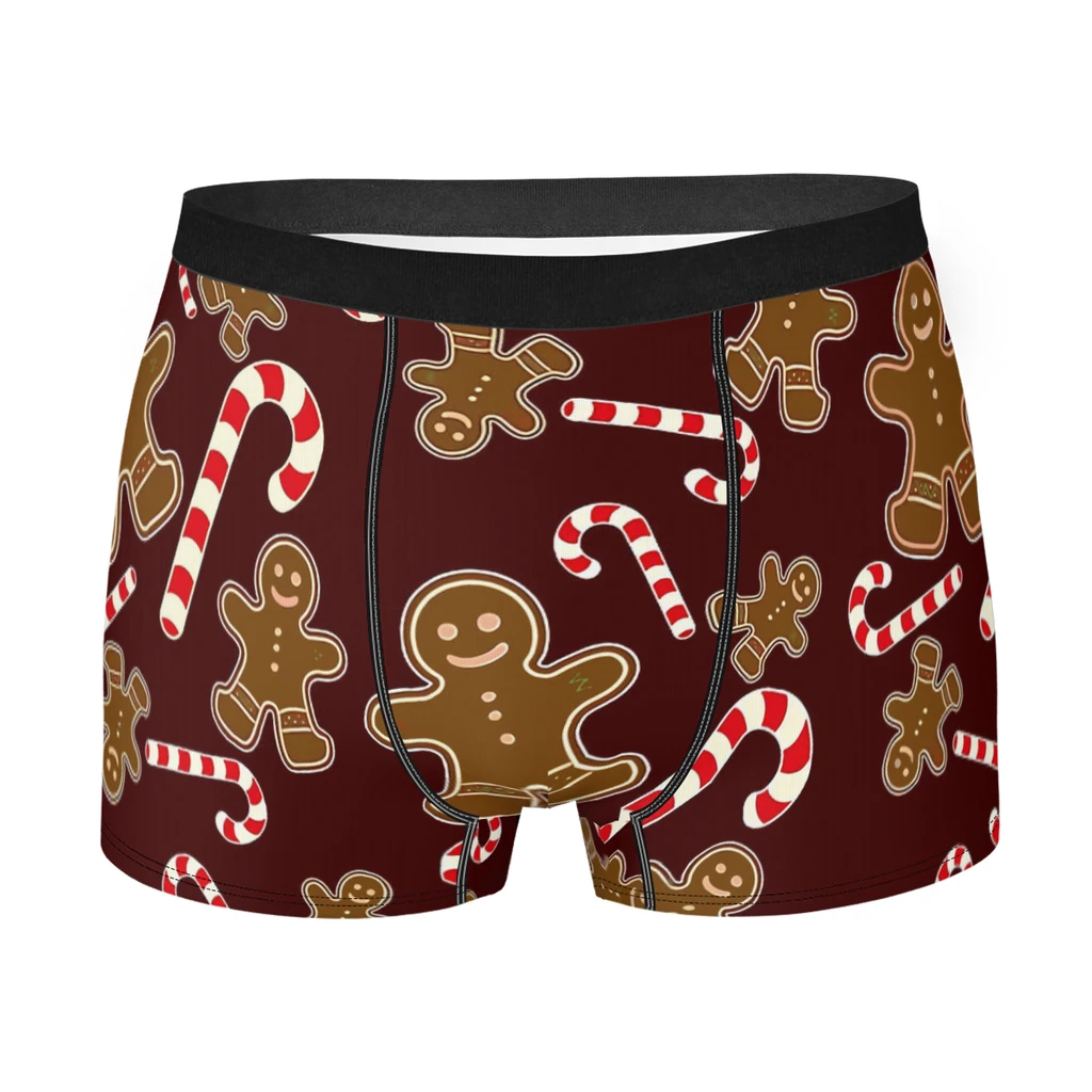 Christmas Candy Cane E Gingerbread Man Merry Christmas Mutande Mutandine Traspiranti Biancheria Intima Maschile Stampa Pantaloncini Boxer Slip
