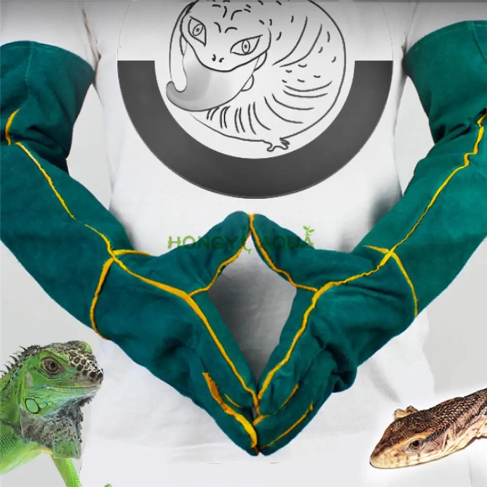 Anti-Bite Safety Bite Gloves for Catch Dog Cat Reptile Animal Ultra Long Leather Pets Grasping Biting Protective Gloves