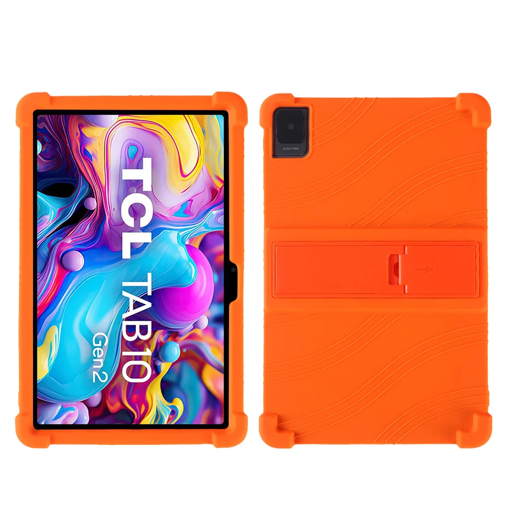 Durable Silicone Tablet Cover with Kickstand - Soft Shockproof Protector
