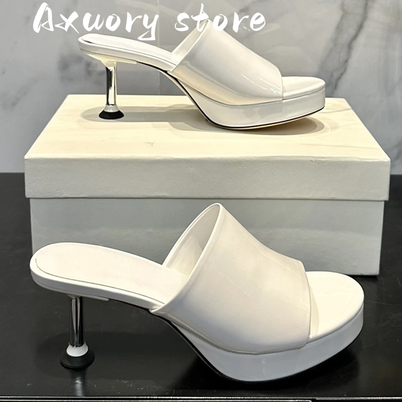 

2023 Women's High heeled Sandals Women's Slippers Round Toe Stiletto Slippers Party Banquet Dress Shoes