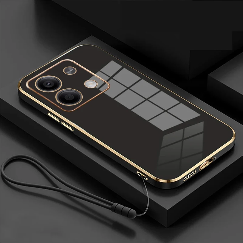For Redmi Note13 Case Xiaomi Redmi Note 12 11 10 13ProPlus 13C 12S 11S 10C 10S 9A 9C Luxury Square Plating Shockproof Back Cover