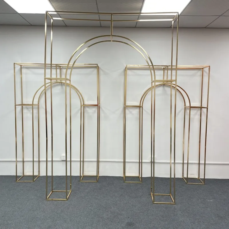 

New wedding props, iron screens, wedding stage decoration, golden arches, welcome area decorations, wedding background frames