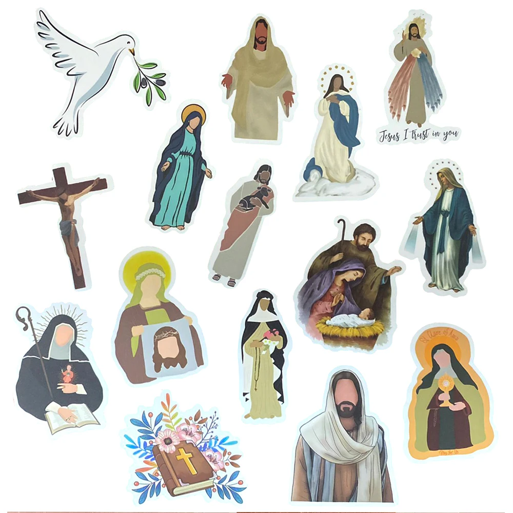 Stickers Virgin Mary Jesus Guadalupe Catholic Church Gifts Sticker 55pcs/Lot