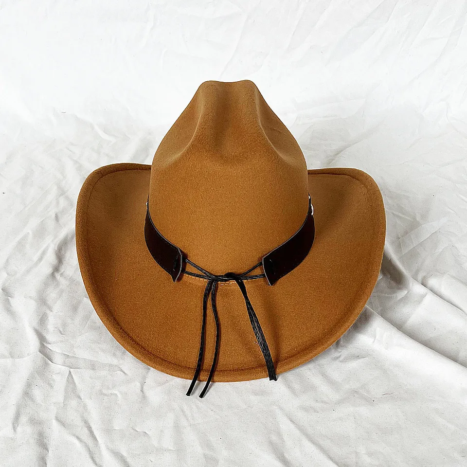 Chapeau Cowboy Homme Femme - Feutre Pliable Motif Vaches, Style Western Rétro