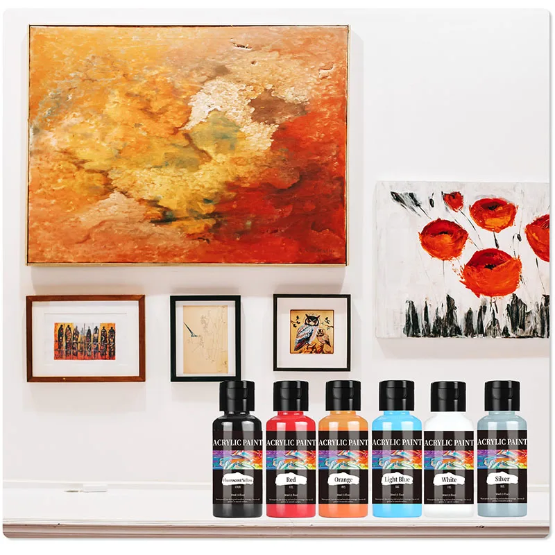 Acrylic Paint Set - 24 Vibrant Colors for Fabric, Clothing, Leather & DIY Crafts