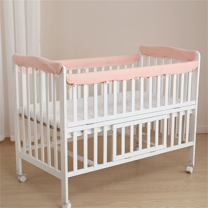 Baby Bed Soft Edge Protector Baby Crib Rail Cover Protector Set Wrapped Rail Cover Crib Guard Anti-Collision Strip 4Pcs/Set